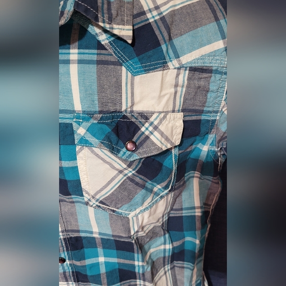 Urban pipeline western short sleeve pearl snap button shirt - Picture 3 of 6